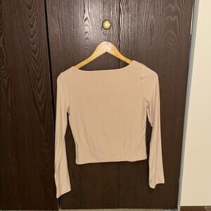 Pink Rose Beige Long Sleeve Tee - size medium